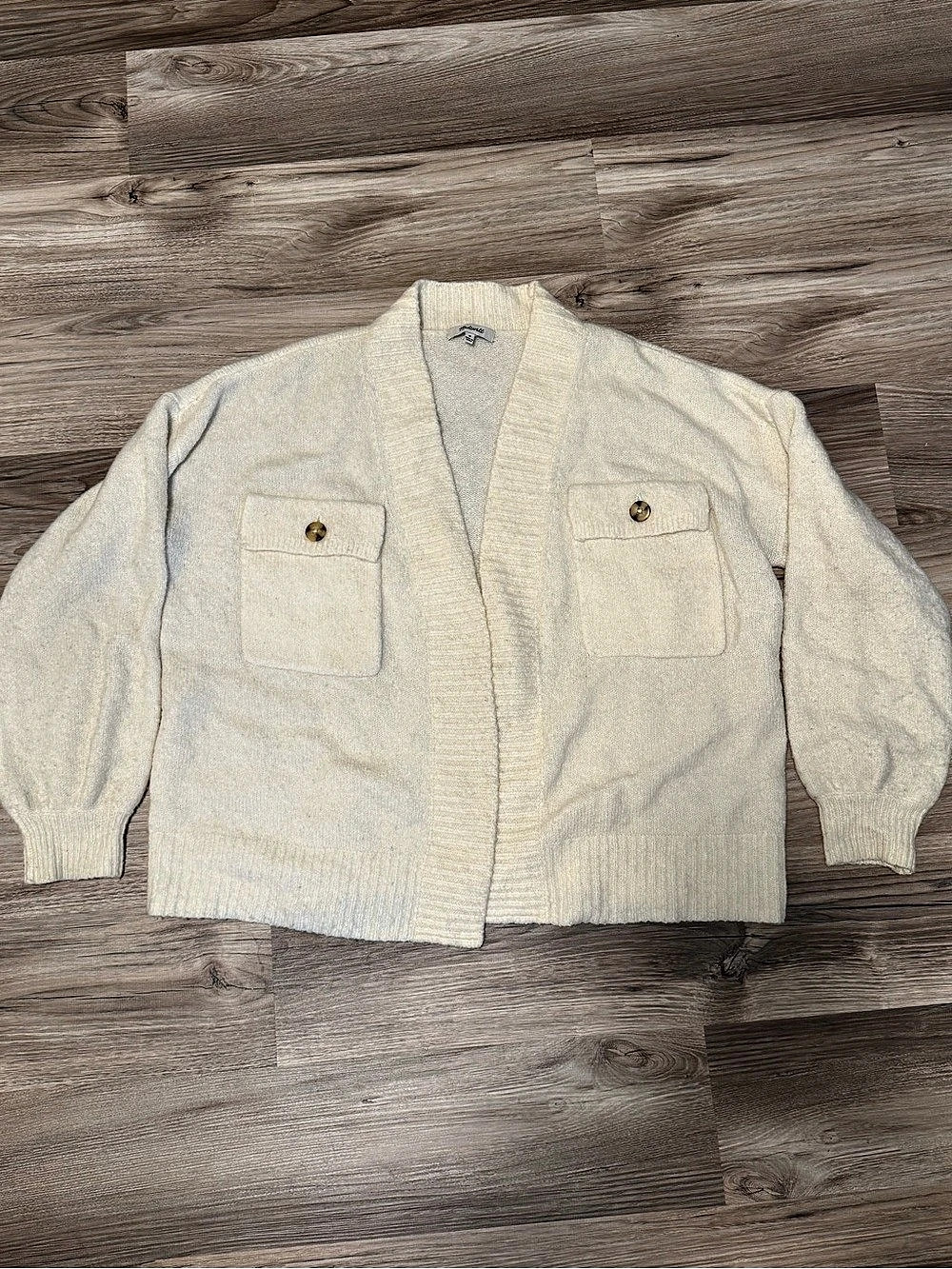 Madewell Cargo Cardigan Sweater in Antique Cream